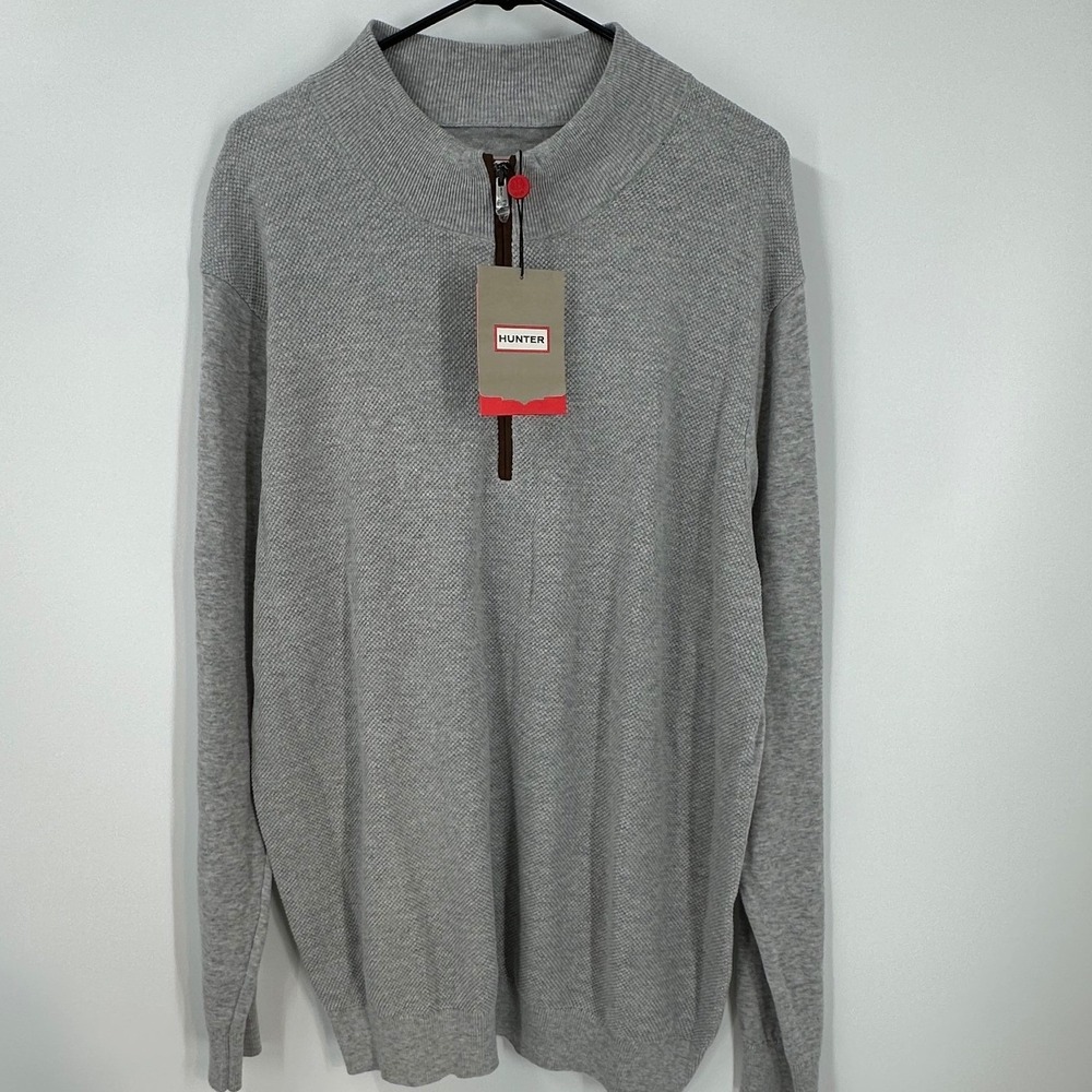 Hunter Cotton Half Zip Mock Rib Knit Turtleneck‎ Men's Size XL